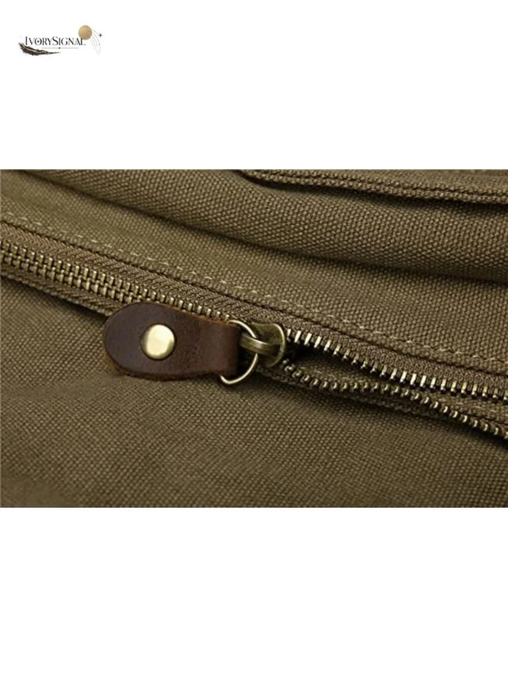 Vintage Military Leather Canvas Laptop Bag Messenger Bag Medium